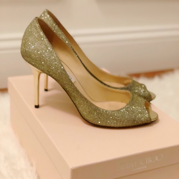 Jimmy Choo Shoes - Jimmy Choo Gold Lame Pumps | Evelyn |
